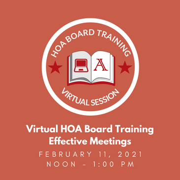 Virtual HOA Board Training Effective Meetings Cover